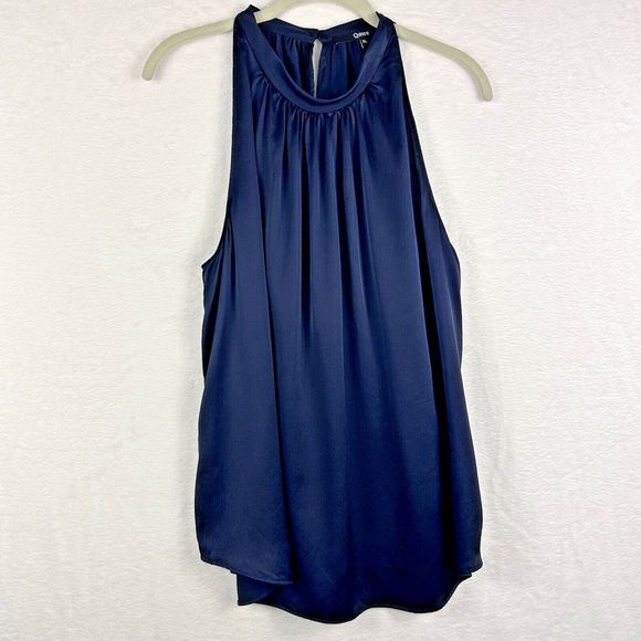 Quince Tops - Quince XL Dark Blue  Washable Silk Sleeveless Top Flowy Blouse Quiet Luxury